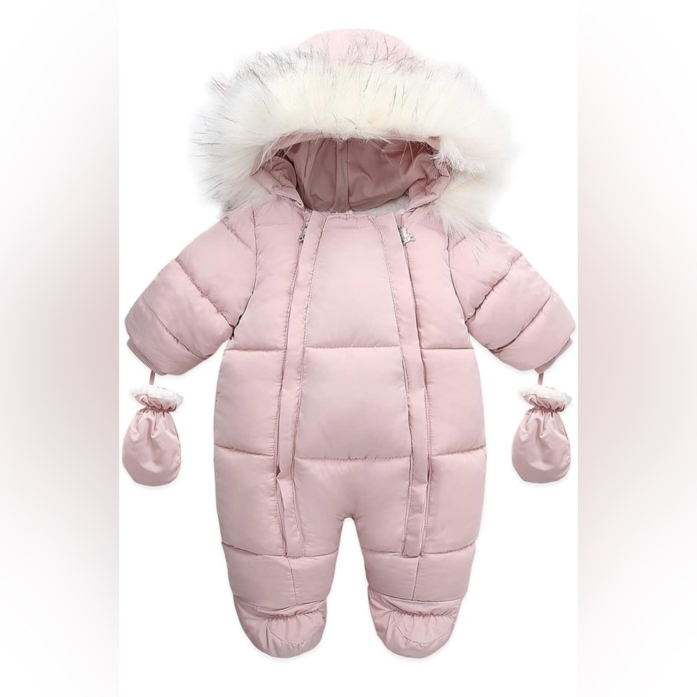 BABY GIRL PINK SNOWSUIT